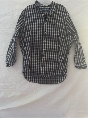 Ralph Lauren Black & White Plaid Button-Down Shirt